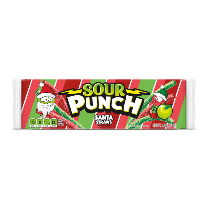 Sour Punch Santa Straws - 3.2oz (91g)