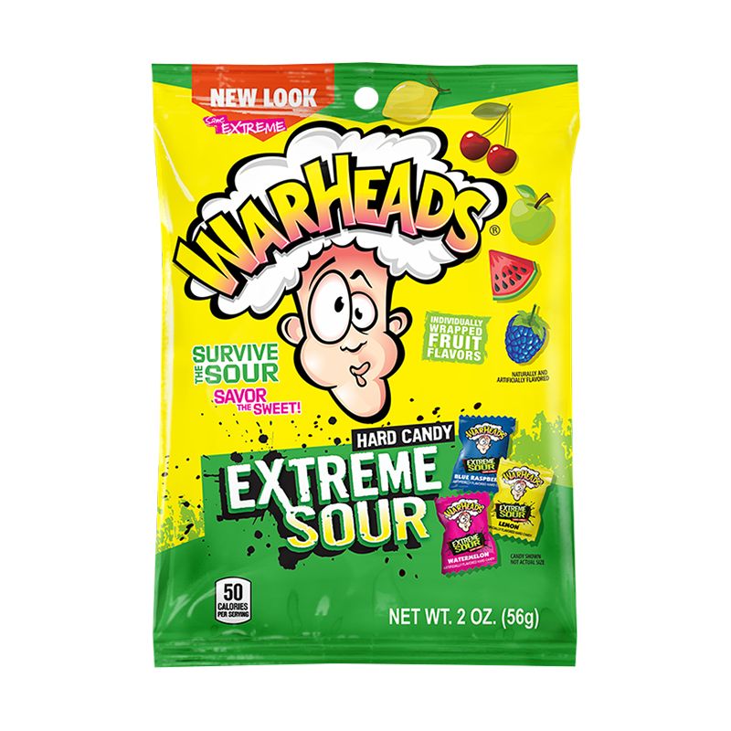 Warheads Extreme Sour Hard Candy Peg Bags 2oz (56g)