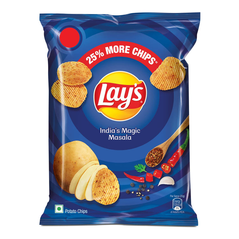 Lays India's Magic Masala Potato Chips -Snack Bag Size 50g